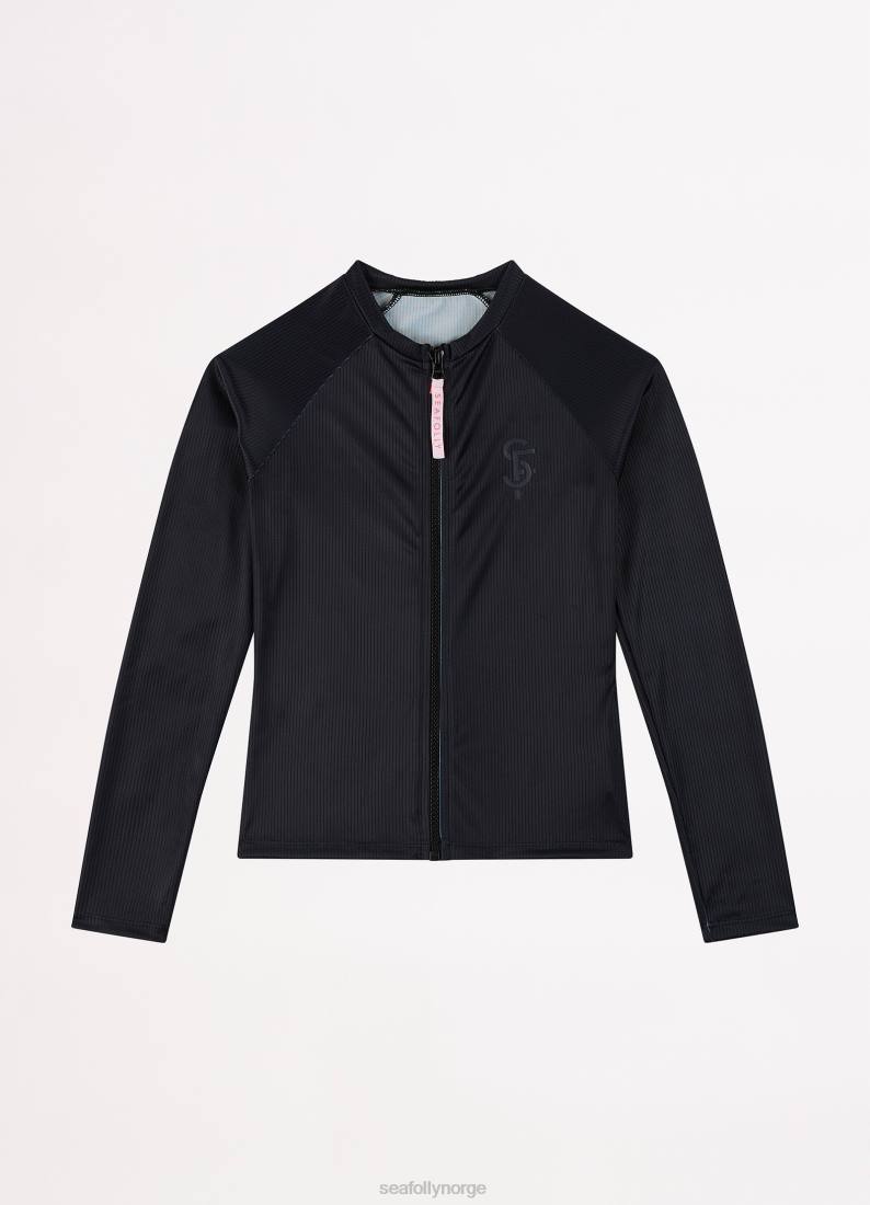 badetøy Seafolly essensielle jenter l/s utslett vest svart barn D86N797