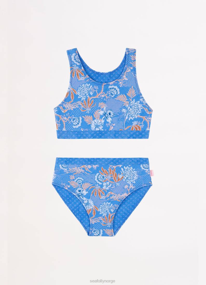 badetøy Seafolly fuji jenter vendbar bikinistarlight blå barn D86N788