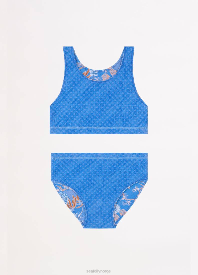 badetøy Seafolly fuji jenter vendbar bikinistarlight blå barn D86N788