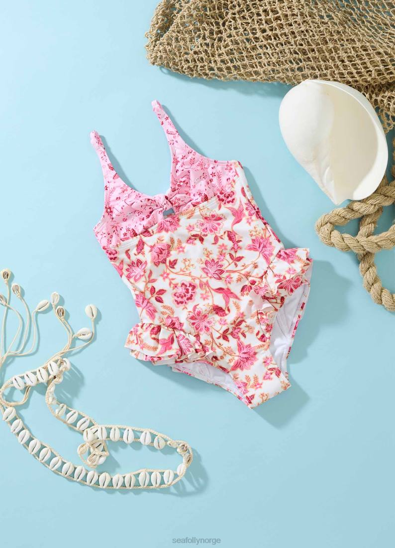 badetøy Seafolly silk road jenter slips foran ett stykke krydder barn D86N792