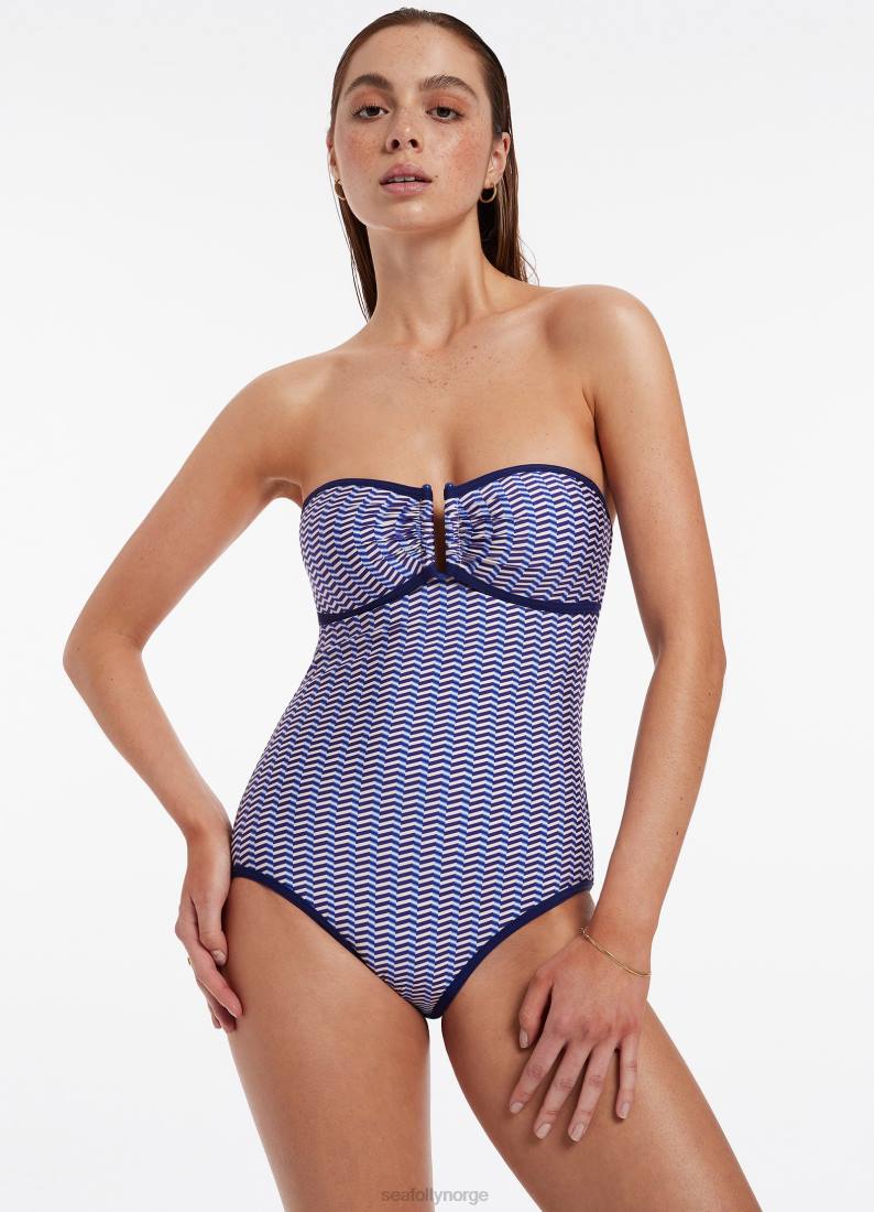 badetøy Seafolly amoudi bandeau i ett stykke safir kvinner D86N101