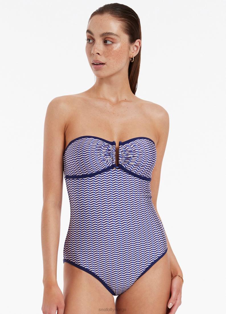 badetøy Seafolly amoudi bandeau i ett stykke safir kvinner D86N101