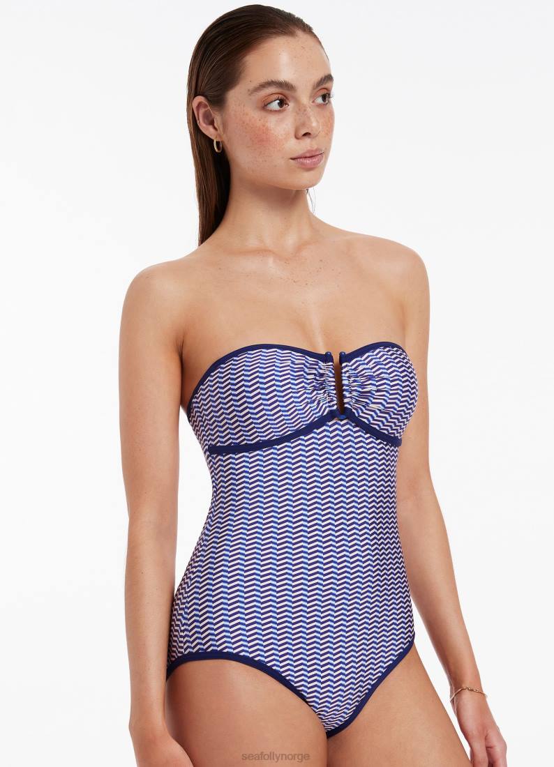 badetøy Seafolly amoudi bandeau i ett stykke safir kvinner D86N101