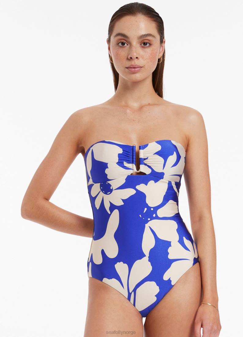 badetøy Seafolly emporio bandeau i ett stykke safir kvinner D86N164