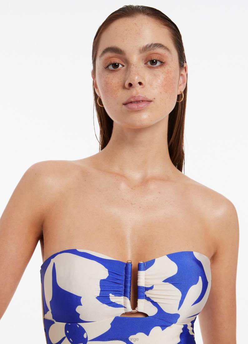 badetøy Seafolly emporio bandeau i ett stykke safir kvinner D86N164