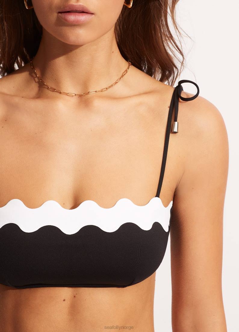 badetøy Seafolly gia ric rac bustier bandeau svart kvinner D86N566