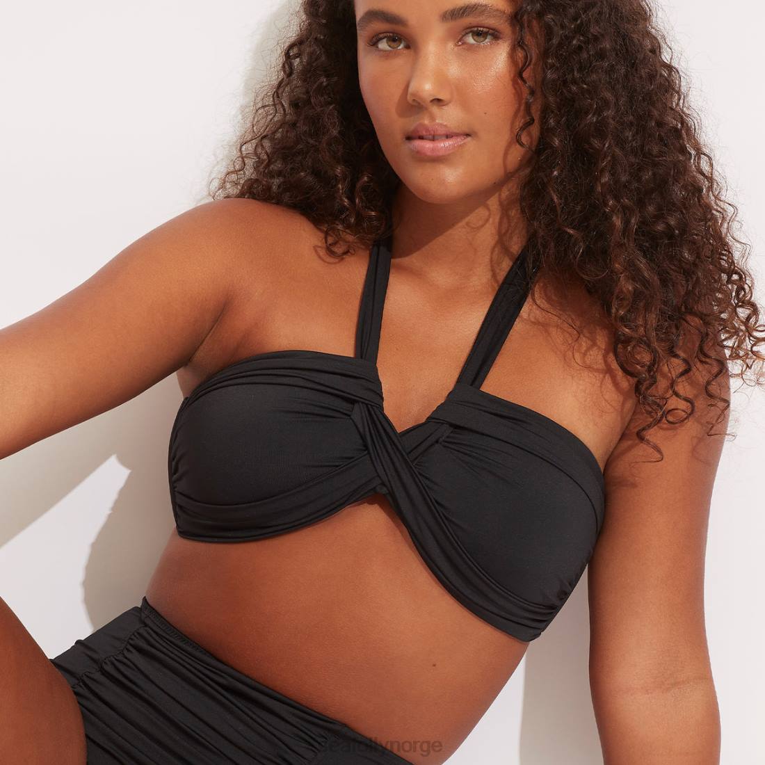 badetøy Seafolly kollektiv grime bandeau svart kvinner D86N192