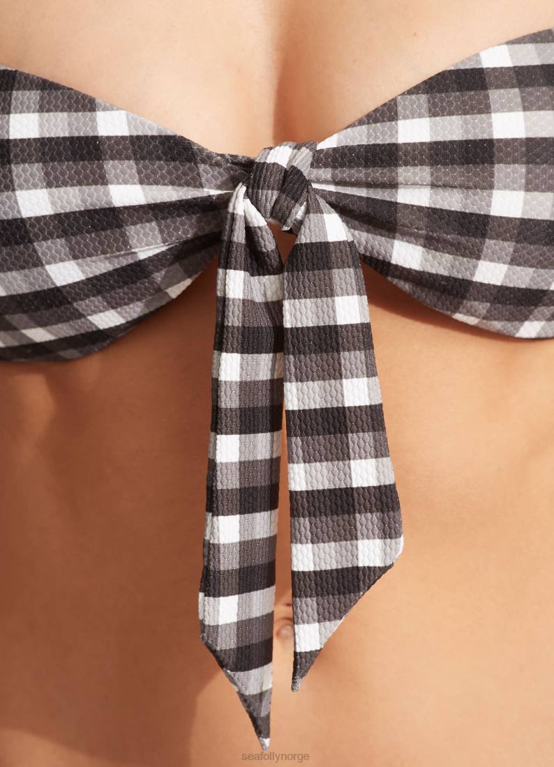 badetøy Seafolly portofino twist tie foran bandeau svart kvinner D86N632