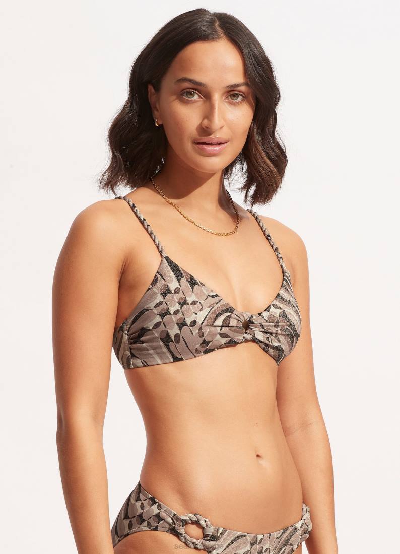 badetøy Seafolly bralette ved bassengkanten sepia kvinner D86N600