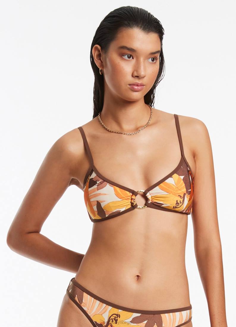 badetøy Seafolly floreale trim bralette latte kvinner D86N415