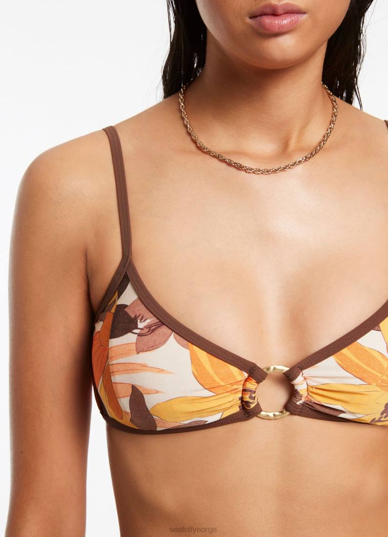 badetøy Seafolly floreale trim bralette latte kvinner D86N415
