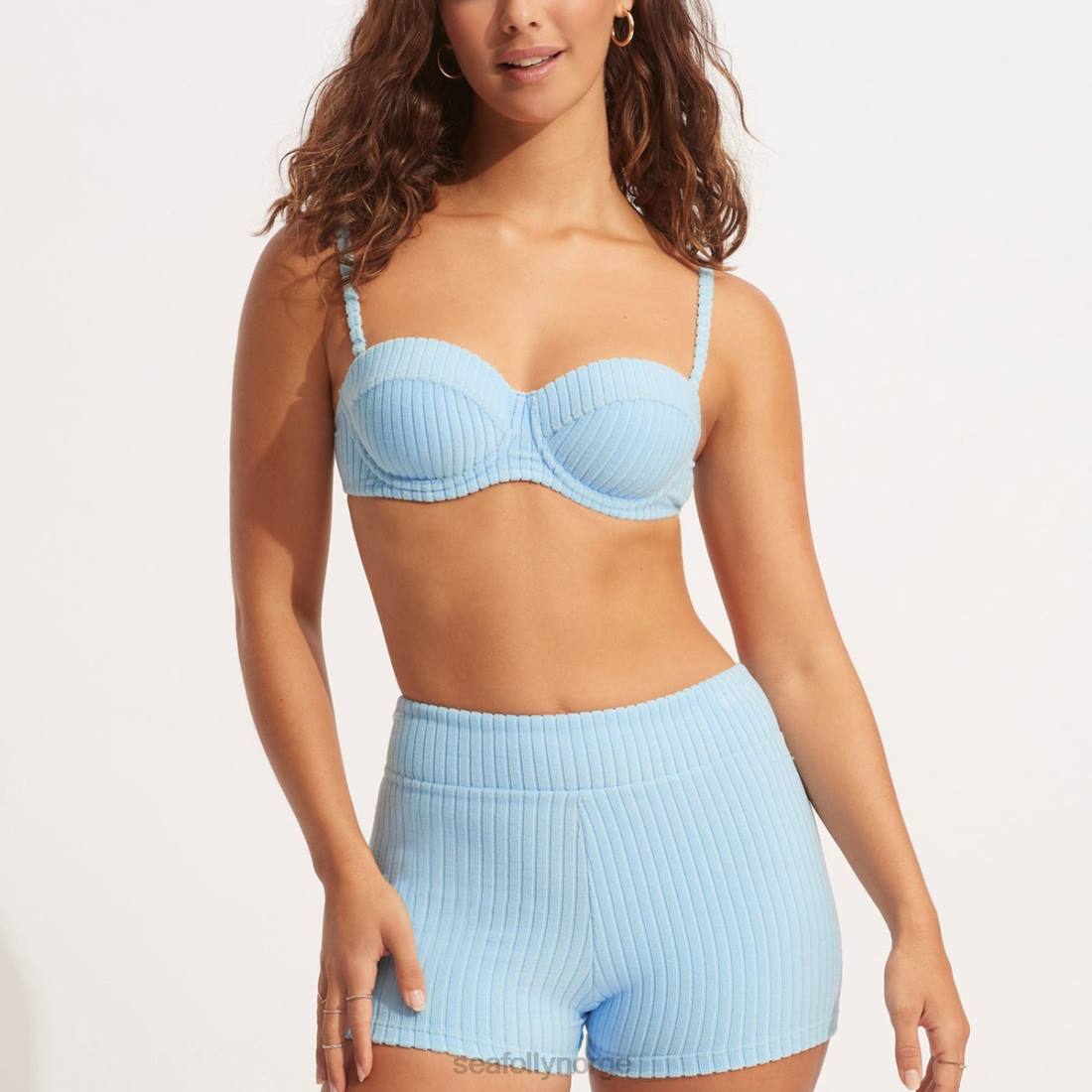 badetøy Seafolly havana bustier bh pulver blå kvinner D86N569