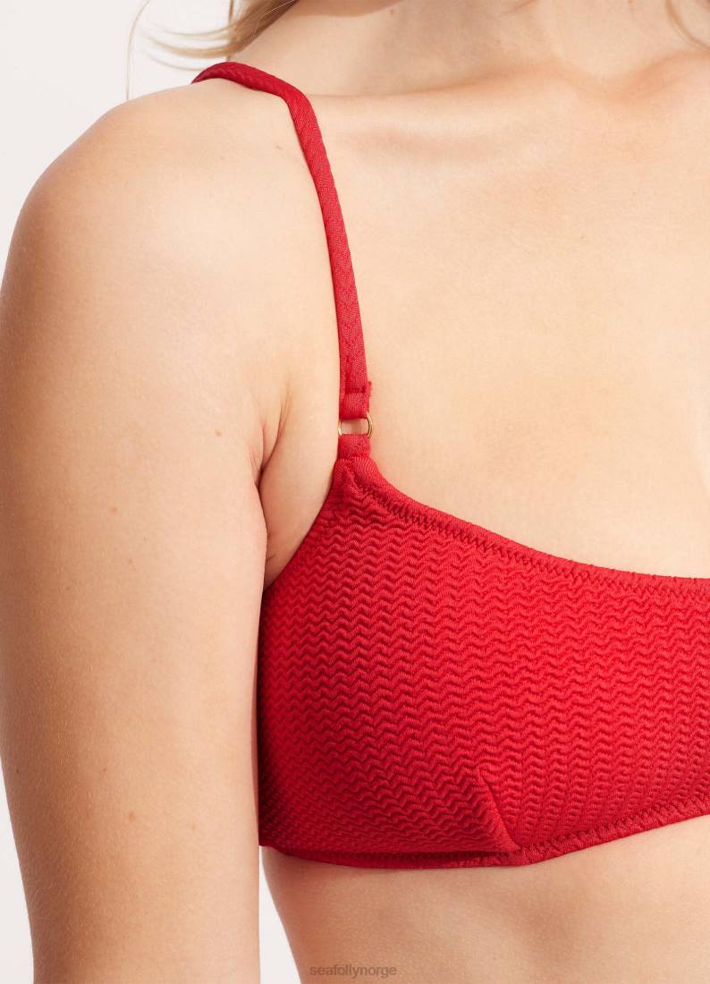 badetøy Seafolly havdykk bralette chili rød kvinner D86N385