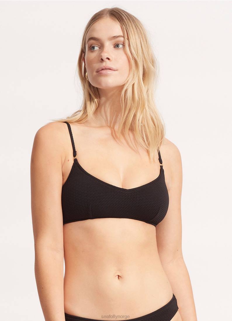badetøy Seafolly havdykk bralette svart kvinner D86N295