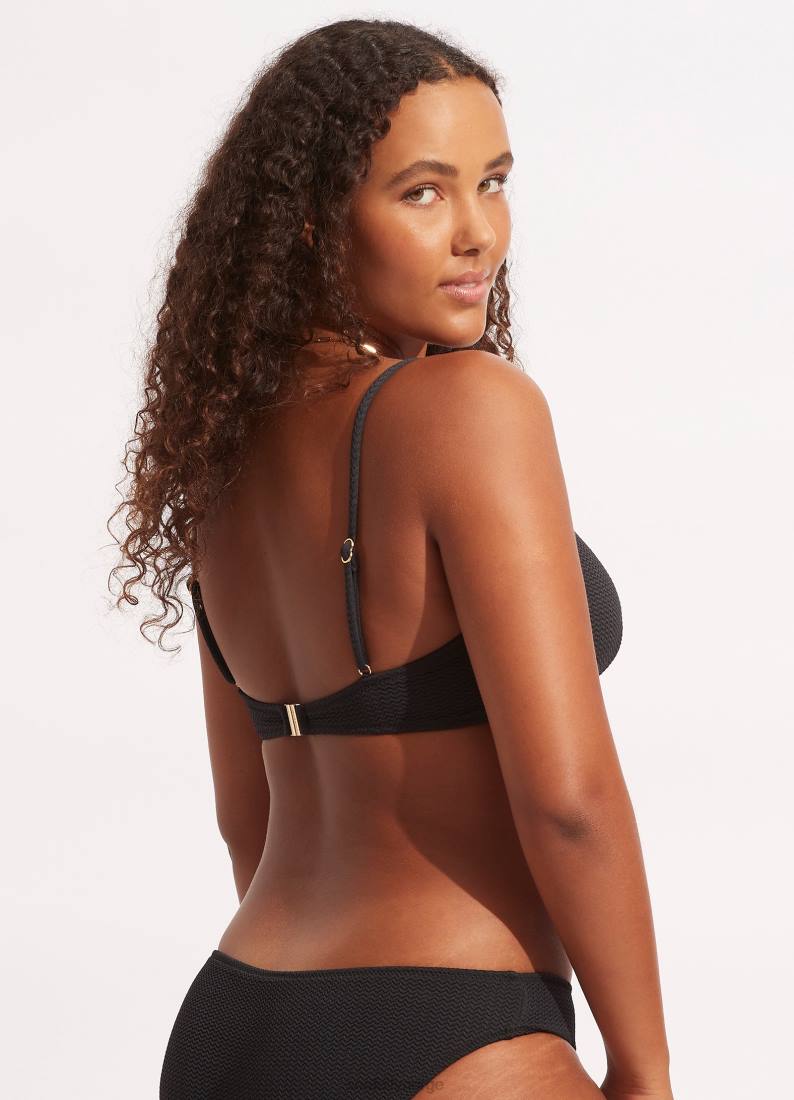 badetøy Seafolly havdykk bralette svart kvinner D86N295