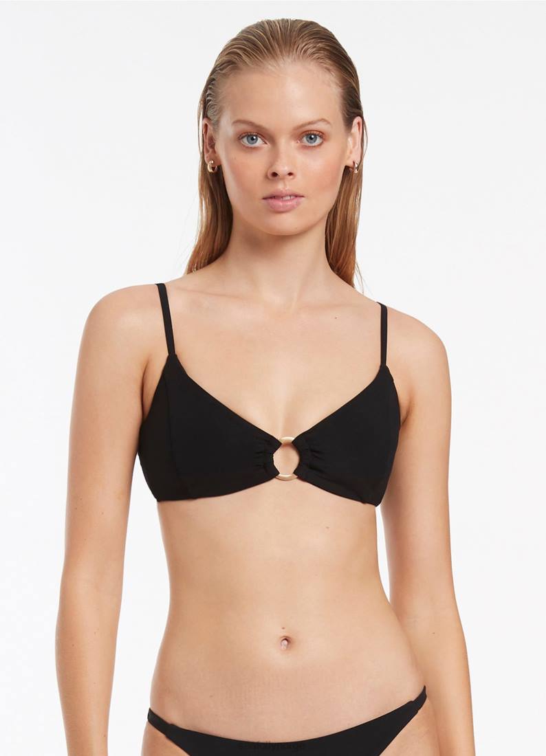 badetøy Seafolly jetset trim bralette svart kvinner D86N405