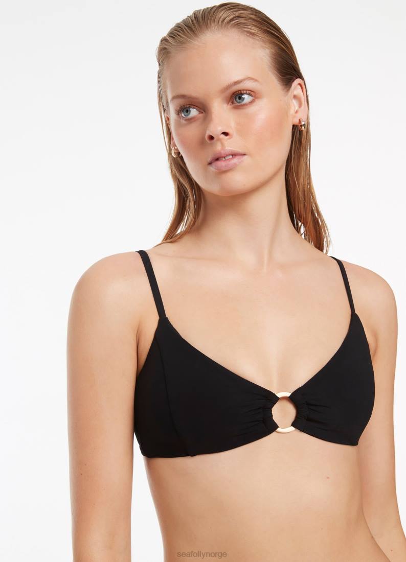 badetøy Seafolly jetset trim bralette svart kvinner D86N405
