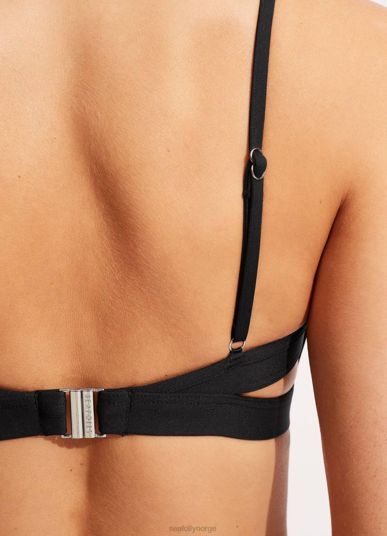 badetøy Seafolly kollektiv hybrid bralette svart kvinner D86N196