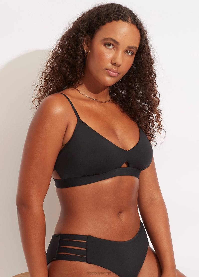 badetøy Seafolly kollektiv hybrid bralette svart kvinner D86N196