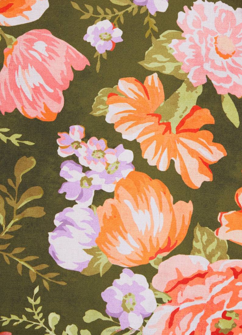 badetøy Seafolly paradis garden tab front grime bh avokado kvinner D86N609