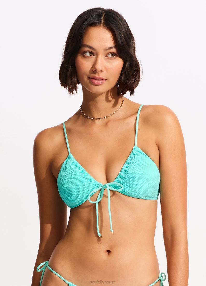 badetøy Seafolly sea ​​dykke bralette med snøring aruba blå kvinner D86N388