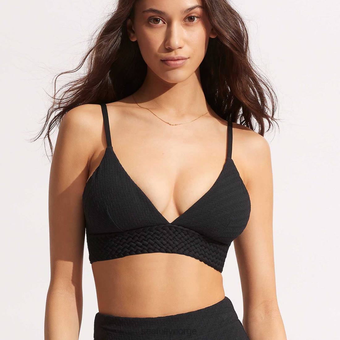 badetøy Seafolly seljebåndet bralette svart kvinner D86N367