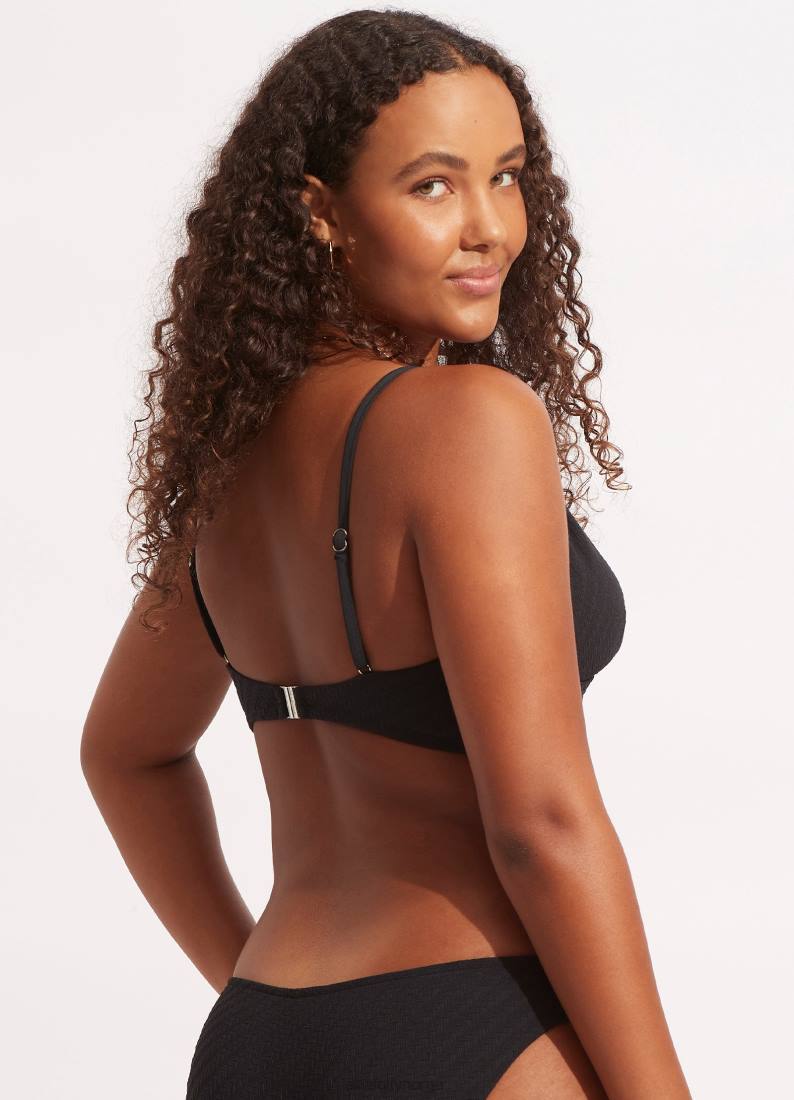 badetøy Seafolly seljebåndet bralette svart kvinner D86N367