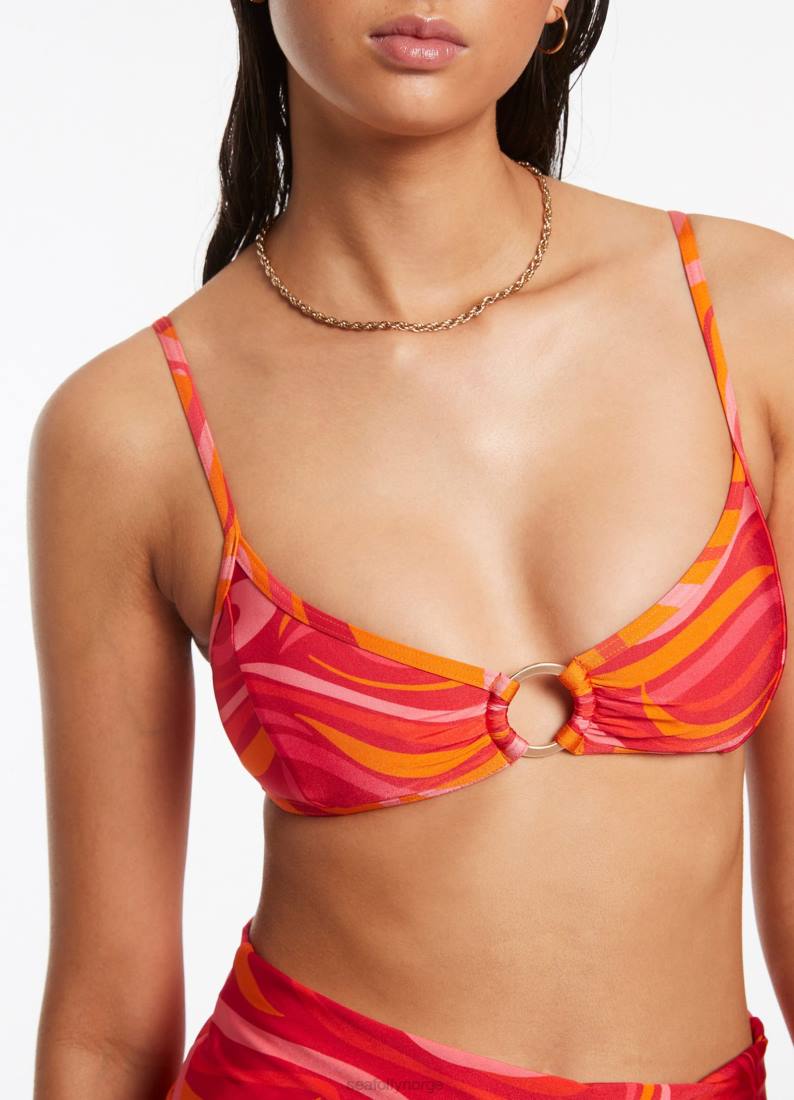 badetøy Seafolly vortici trim bralette kirsebær kvinner D86N558
