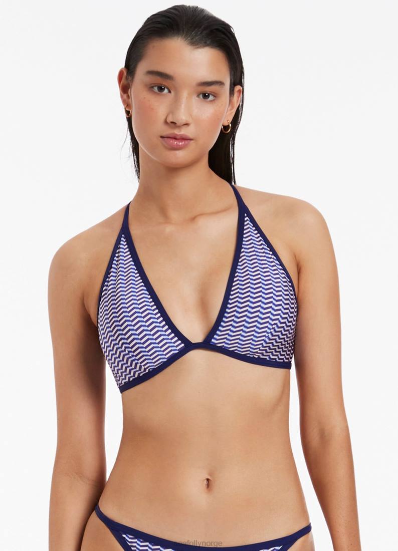 badetøy Seafolly amoudi myk trekant bikini topp safir kvinner D86N370