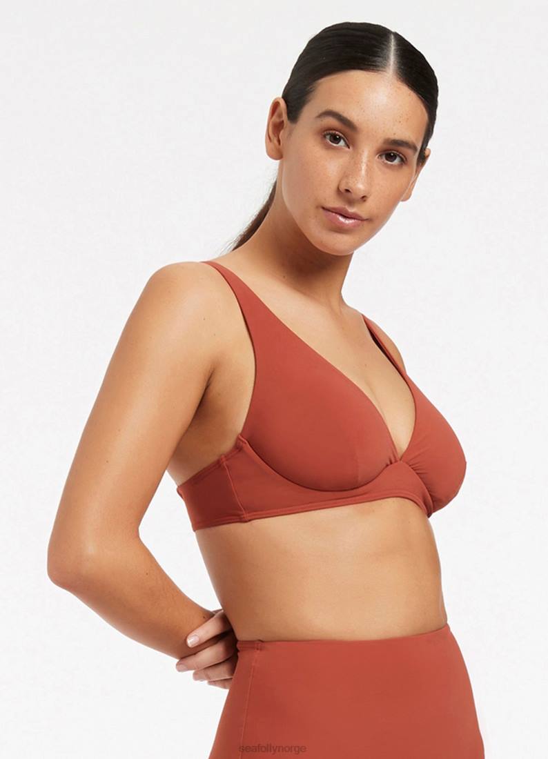 badetøy Seafolly jetset d/dd bikinitopp med bøyle russet kvinner D86N589