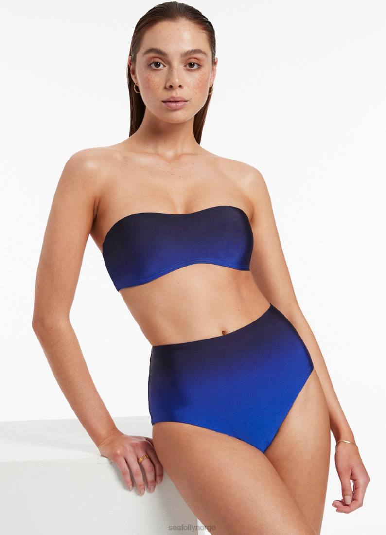 badetøy Seafolly oia sunset minimal bandeau bikini topp hav kvinner D86N310