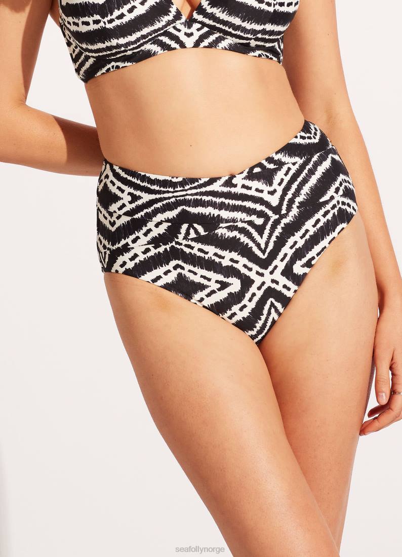 badetøy Seafolly Zanzibar bukse med høy midje svart kvinner D86N549