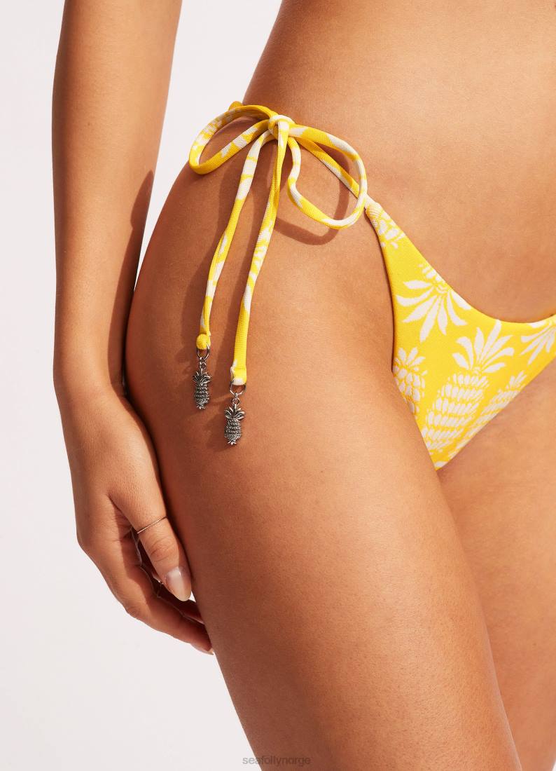 badetøy Seafolly corsica slips side rio bukse sitron kvinner D86N497