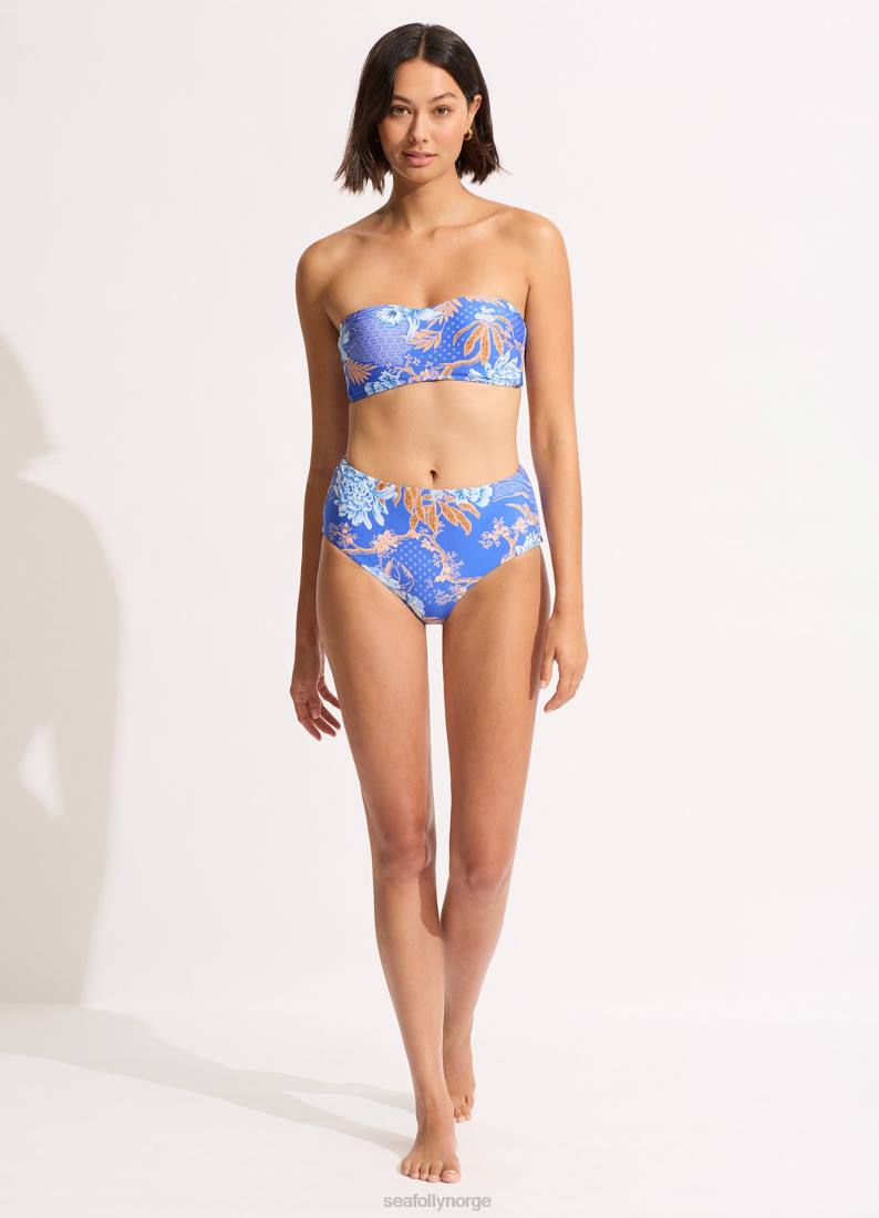 badetøy Seafolly eden bikiniunderdel med høy midje asurblått kvinner D86N174