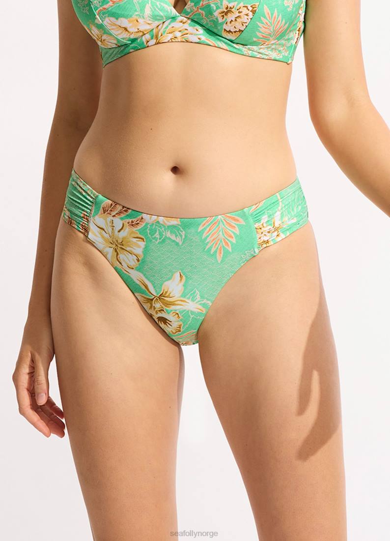 badetøy Seafolly eden retro bikiniunderdel med rynket side mynte kvinner D86N183