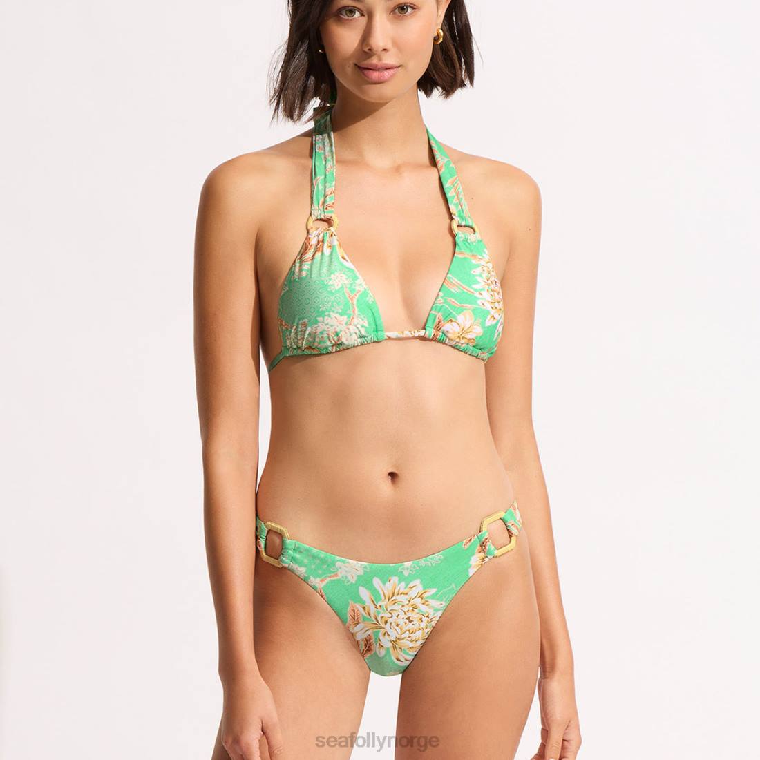 badetøy Seafolly eden ring side rio bikini underdel mynte kvinner D86N185