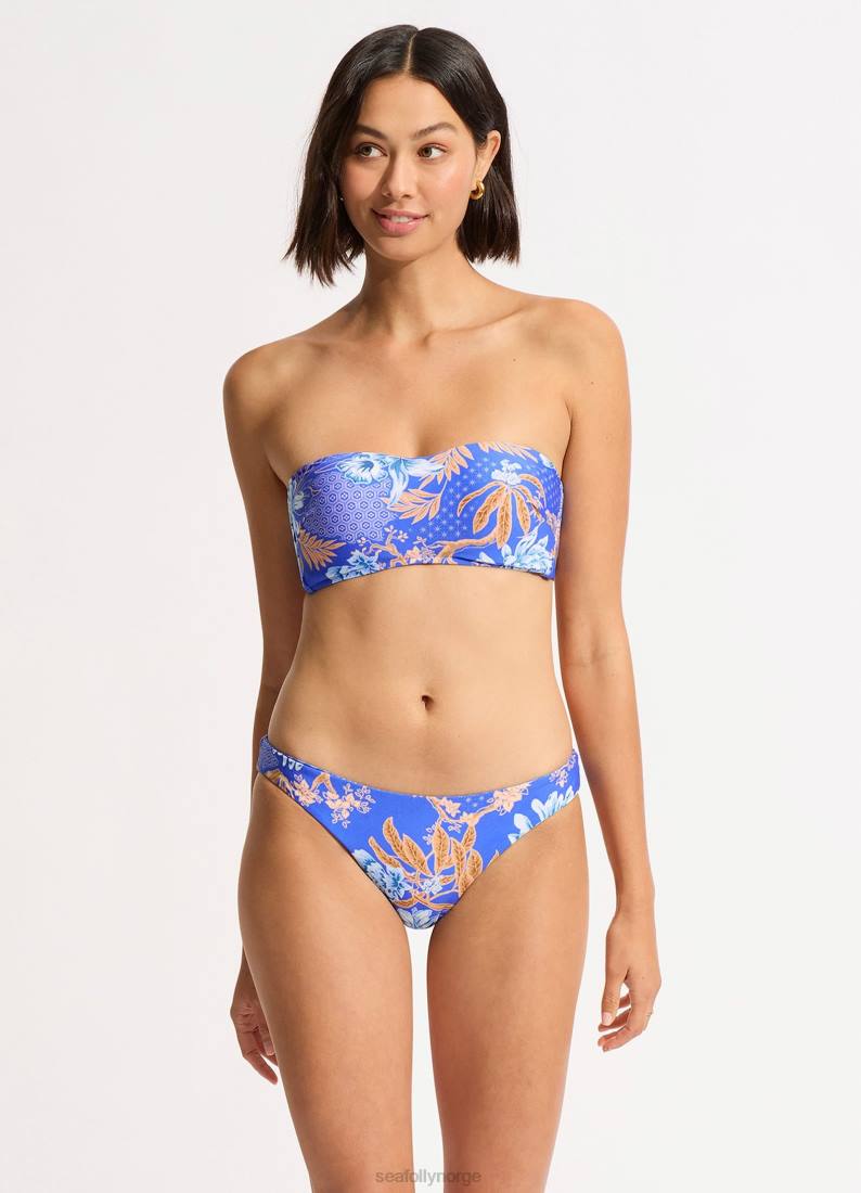 badetøy Seafolly eden vendbar hipster bikiniunderdel asurblått kvinner D86N172