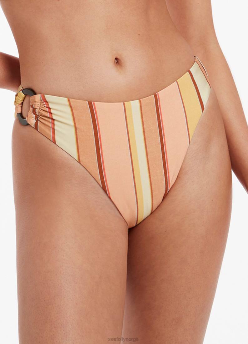 badetøy Seafolly fira stripe bikinitruse med høye ben fløyelsblomst kvinner D86N451