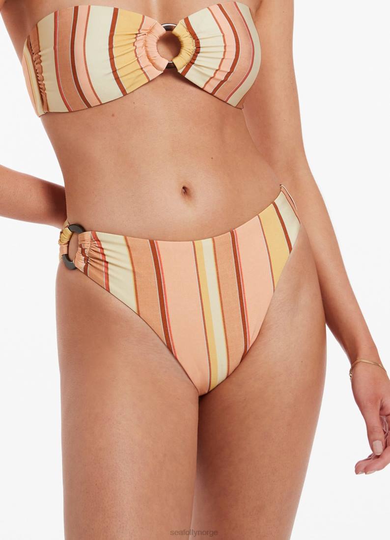badetøy Seafolly fira stripe bikinitruse med høye ben fløyelsblomst kvinner D86N451