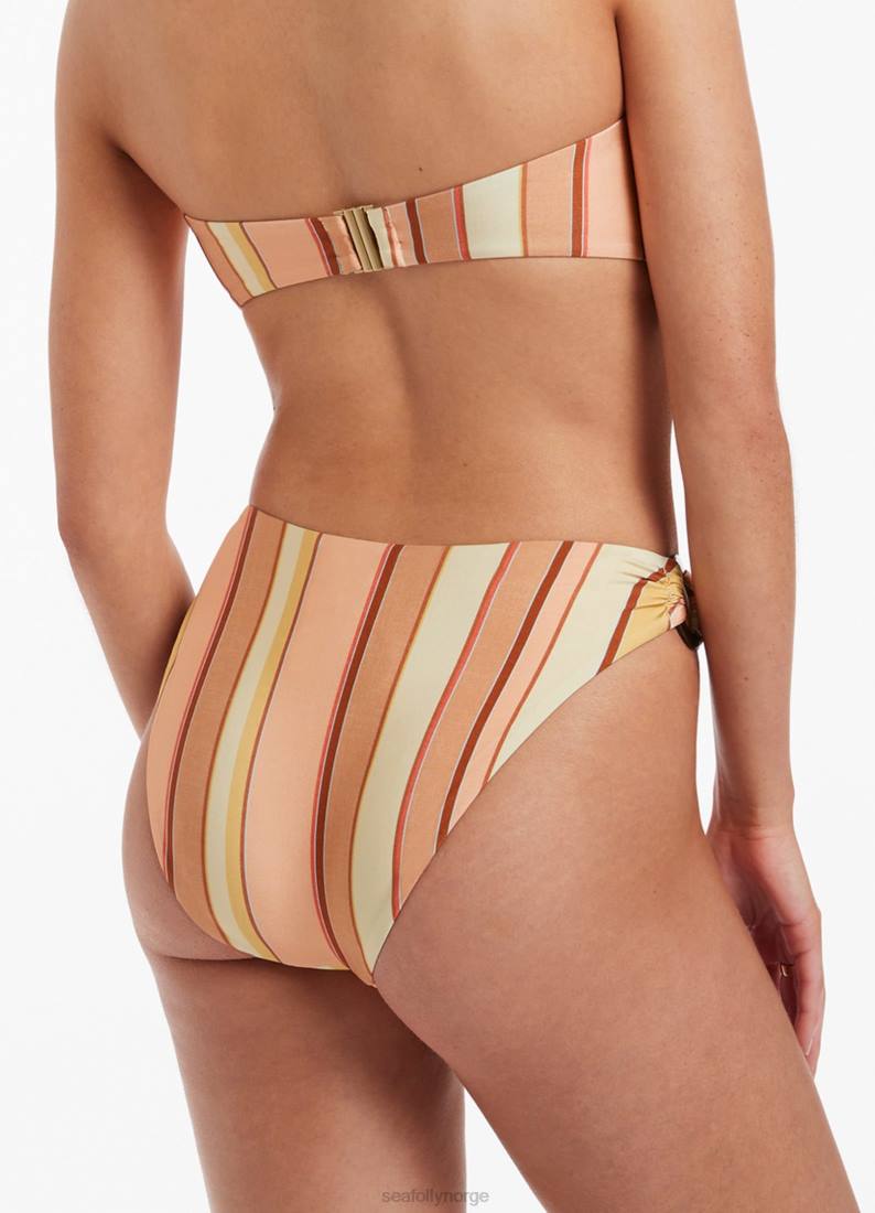 badetøy Seafolly fira stripe bikinitruse med høye ben fløyelsblomst kvinner D86N451