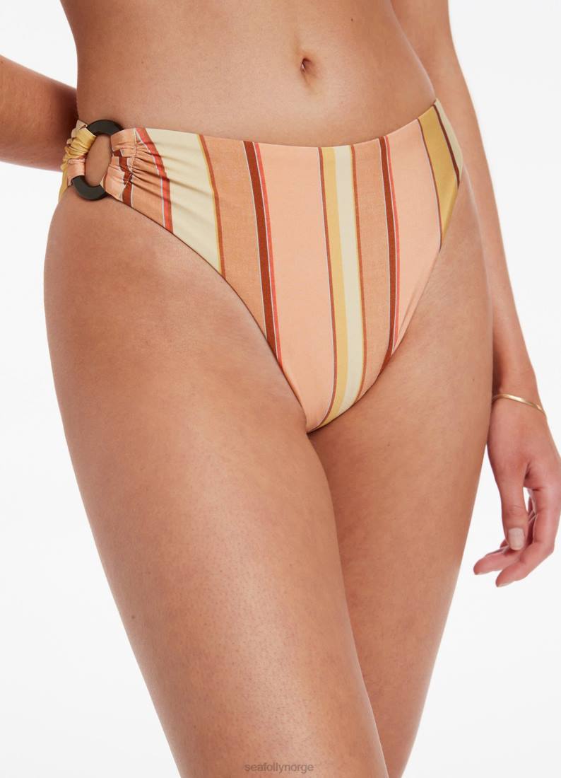 badetøy Seafolly fira stripe bikinitruse med høye ben fløyelsblomst kvinner D86N451