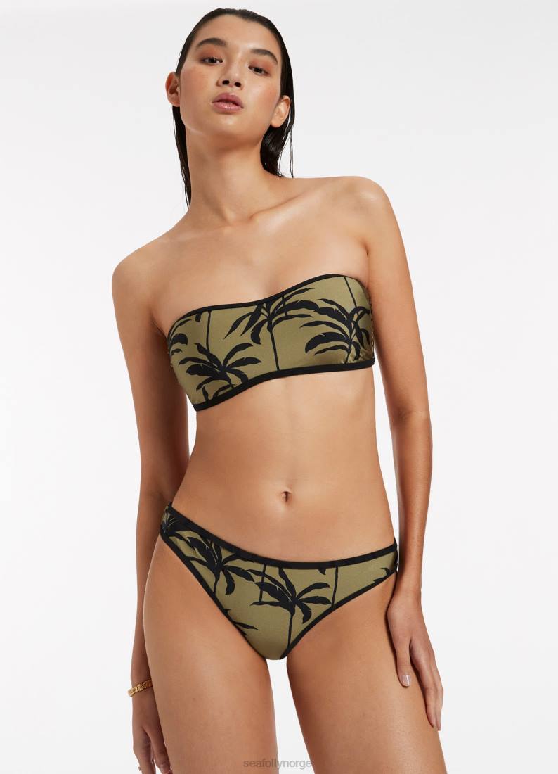 badetøy Seafolly hipsterbukse med palmekant oliven kvinner D86N433