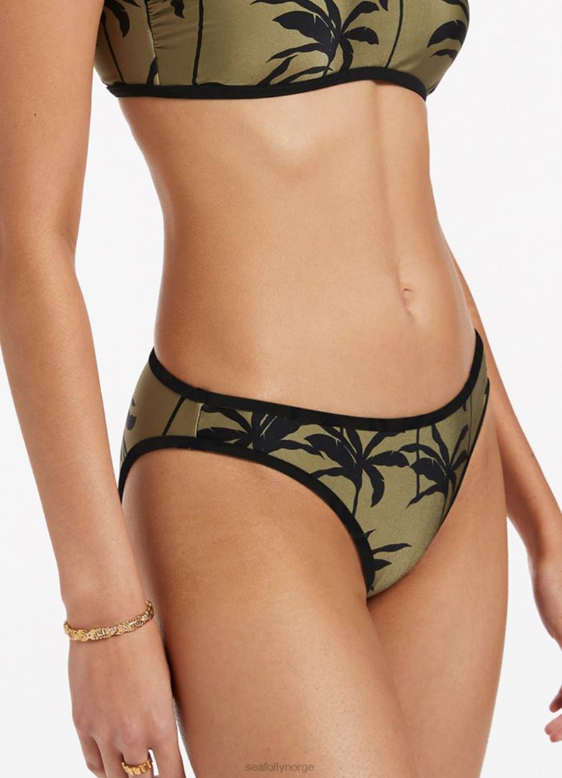 badetøy Seafolly hipsterbukse med palmekant oliven kvinner D86N433