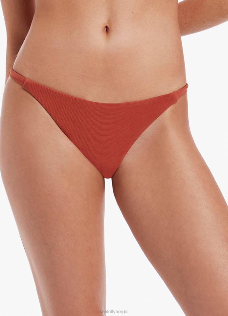 badetøy Seafolly isla rib hipster bikini underdel med skinny side russet kvinner D86N76