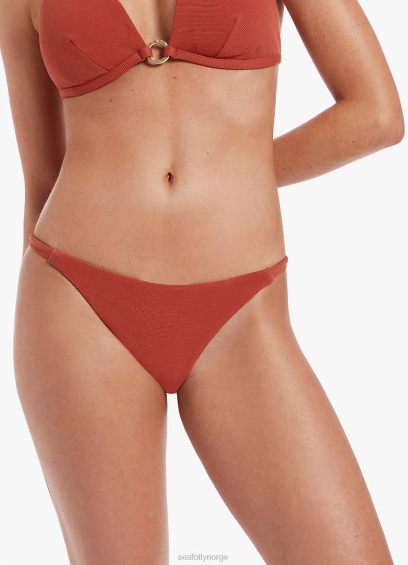 badetøy Seafolly isla rib hipster bikini underdel med skinny side russet kvinner D86N76