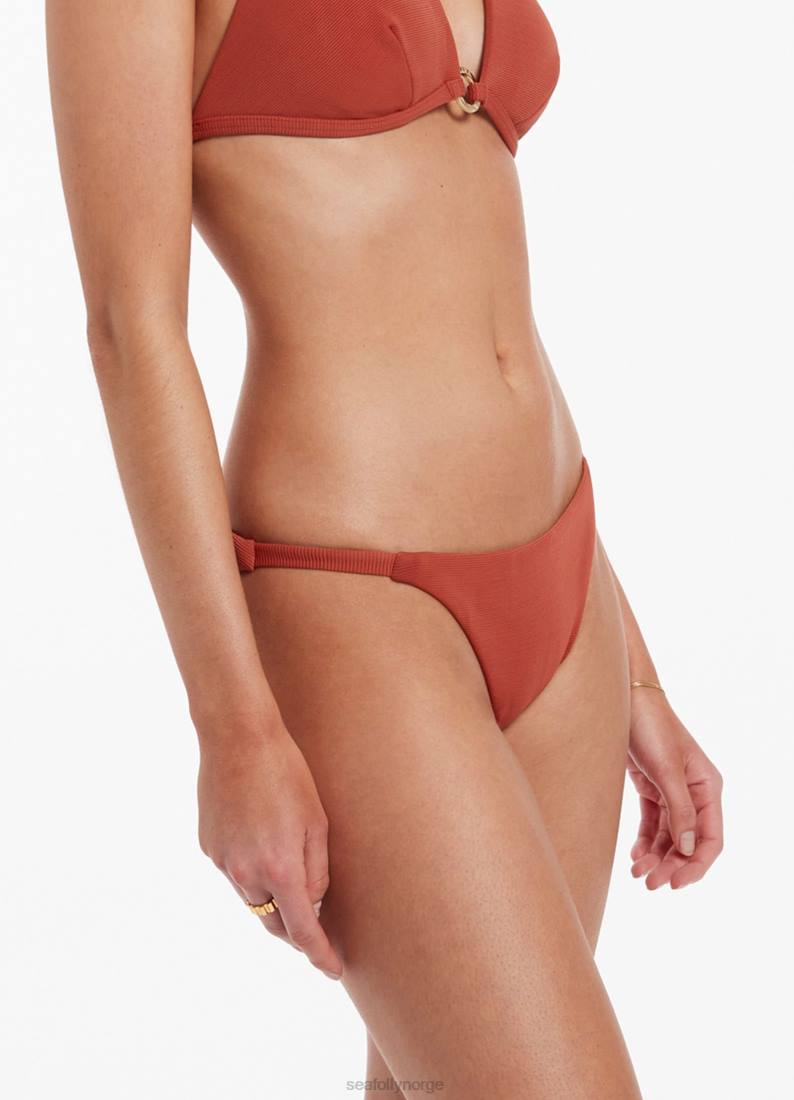 badetøy Seafolly isla rib hipster bikini underdel med skinny side russet kvinner D86N76