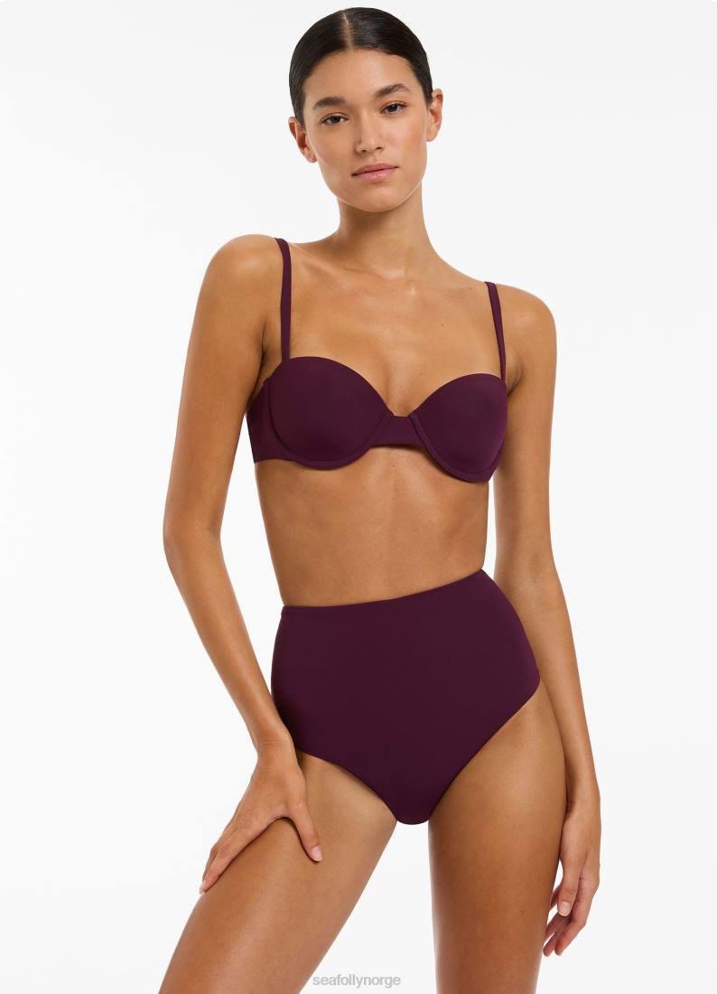 badetøy Seafolly jetset bikiniunderdel med høy midje havn kvinner D86N446