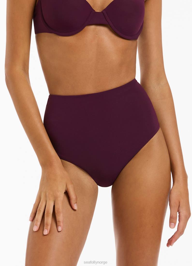 badetøy Seafolly jetset bikiniunderdel med høy midje havn kvinner D86N446