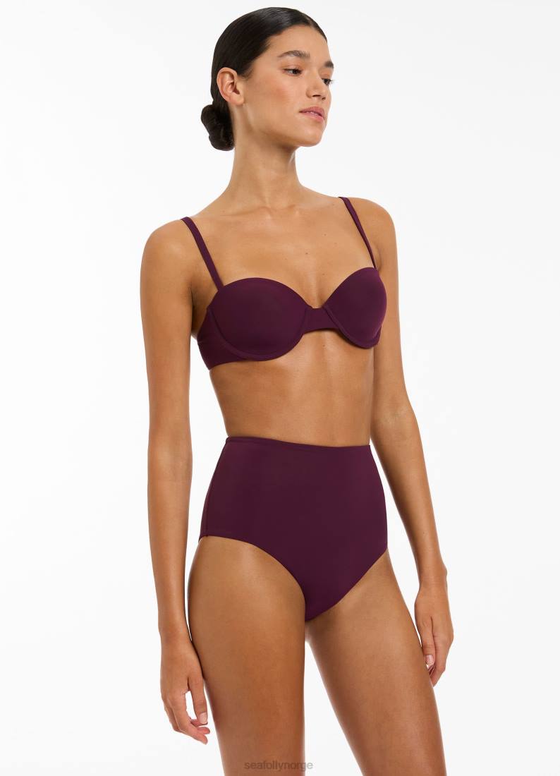 badetøy Seafolly jetset bikiniunderdel med høy midje havn kvinner D86N446