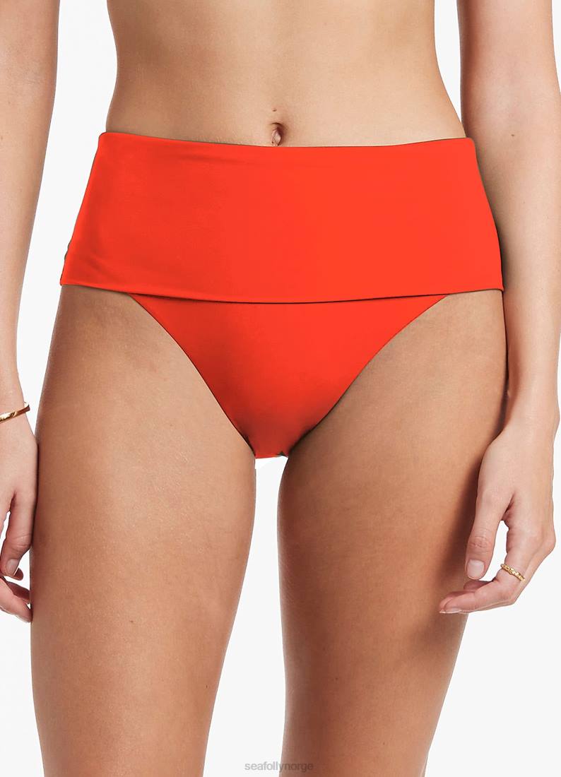 badetøy Seafolly jetset nedfellbar bikiniunderdel med høy midje fiamma kvinner D86N513